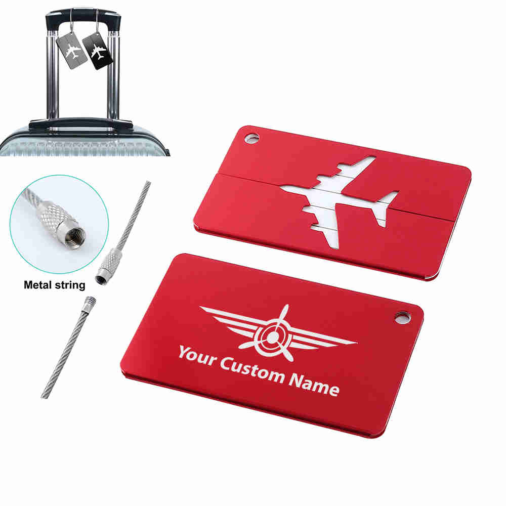 Custom Name (Badge 3) Designed Aluminum Luggage Tags