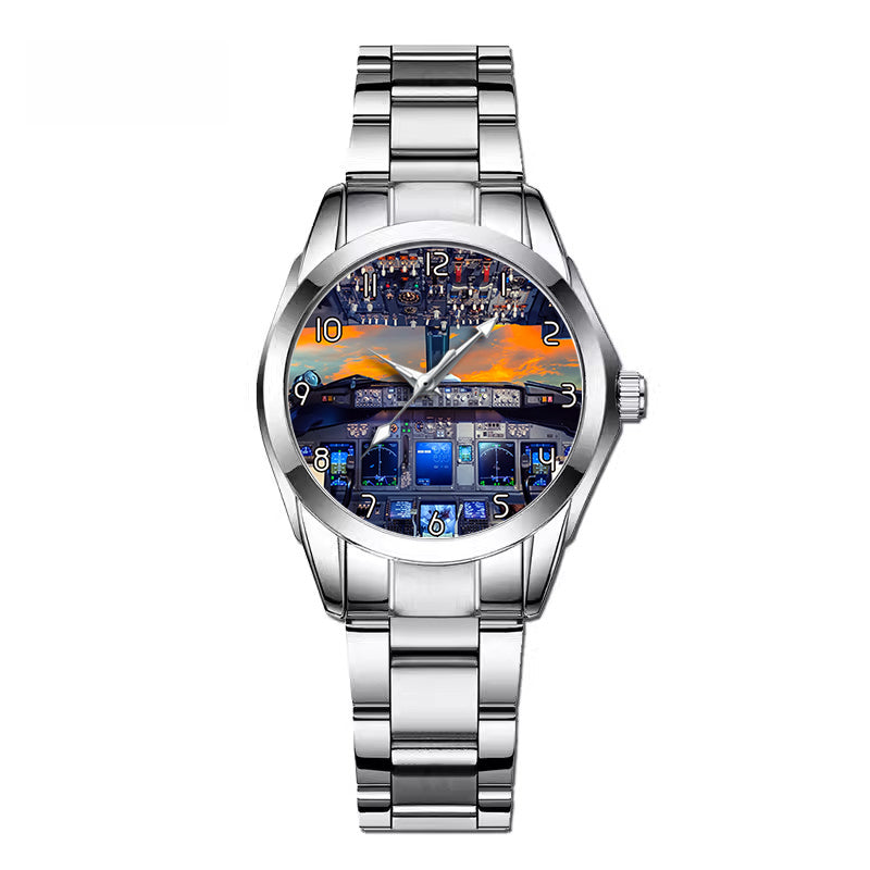 Amazing Boeing 737 Cockpit Designed Stainless Steel Band Watches