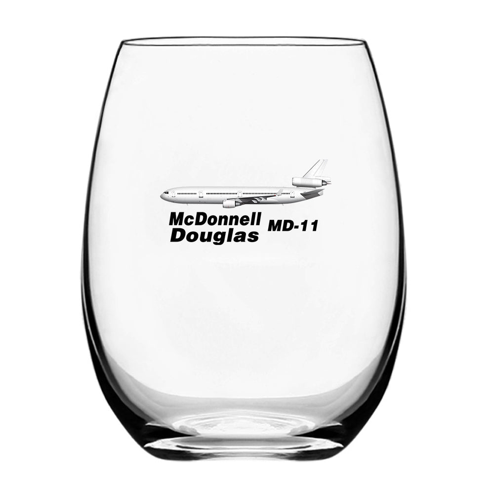 The McDonnell Douglas MD-11 Designed Water & Drink Glasses