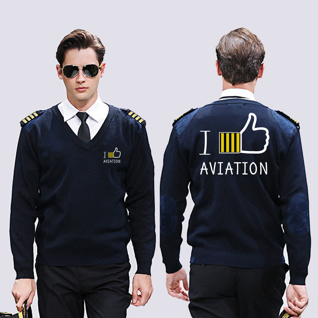 I Like Aviation Designed Wool Pilot Sweaters