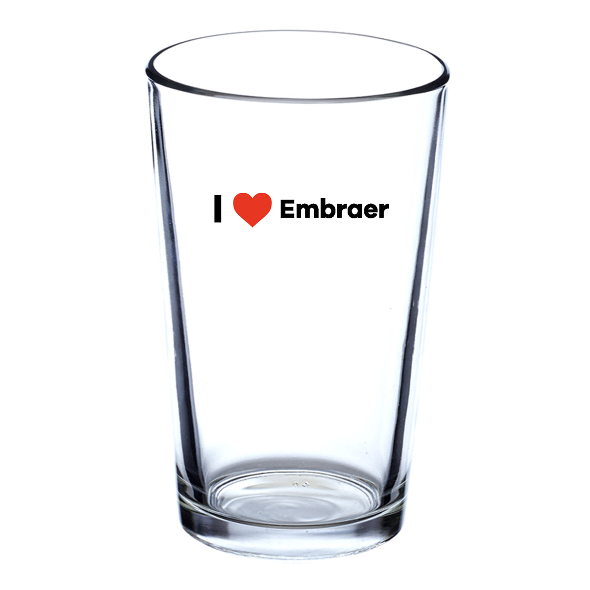 I Love Embraer Designed Beer & Water Glasses