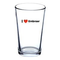 Thumbnail for I Love Embraer Designed Beer & Water Glasses