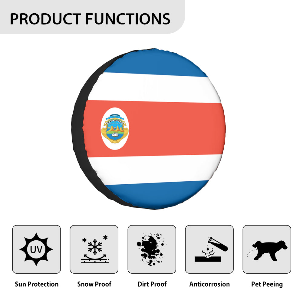 Costa Rica Flag Designed Tire Cover Cases