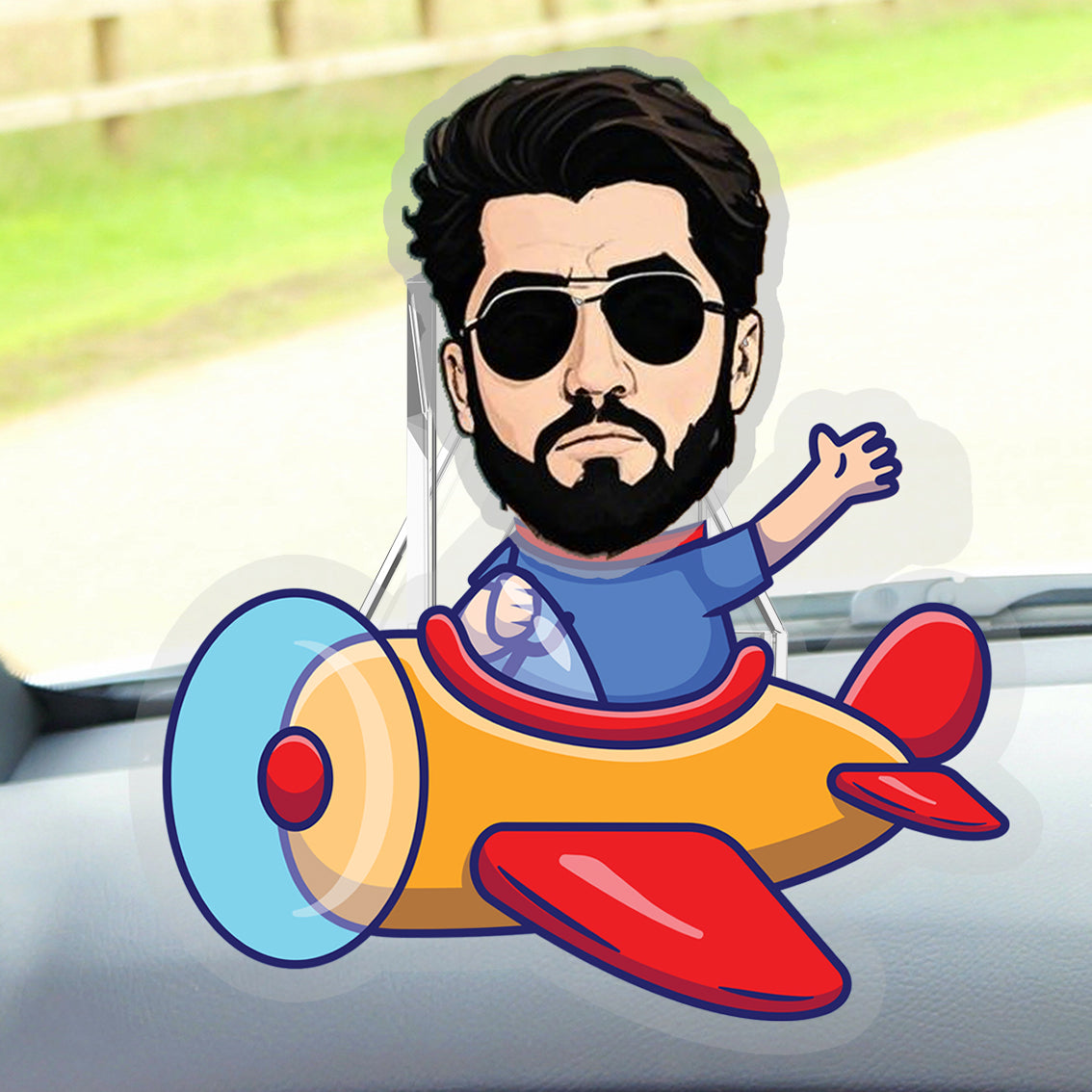 Driving Airplane Cartoon Custom Automatic Shaking Head Decorations Personalized Acrylic