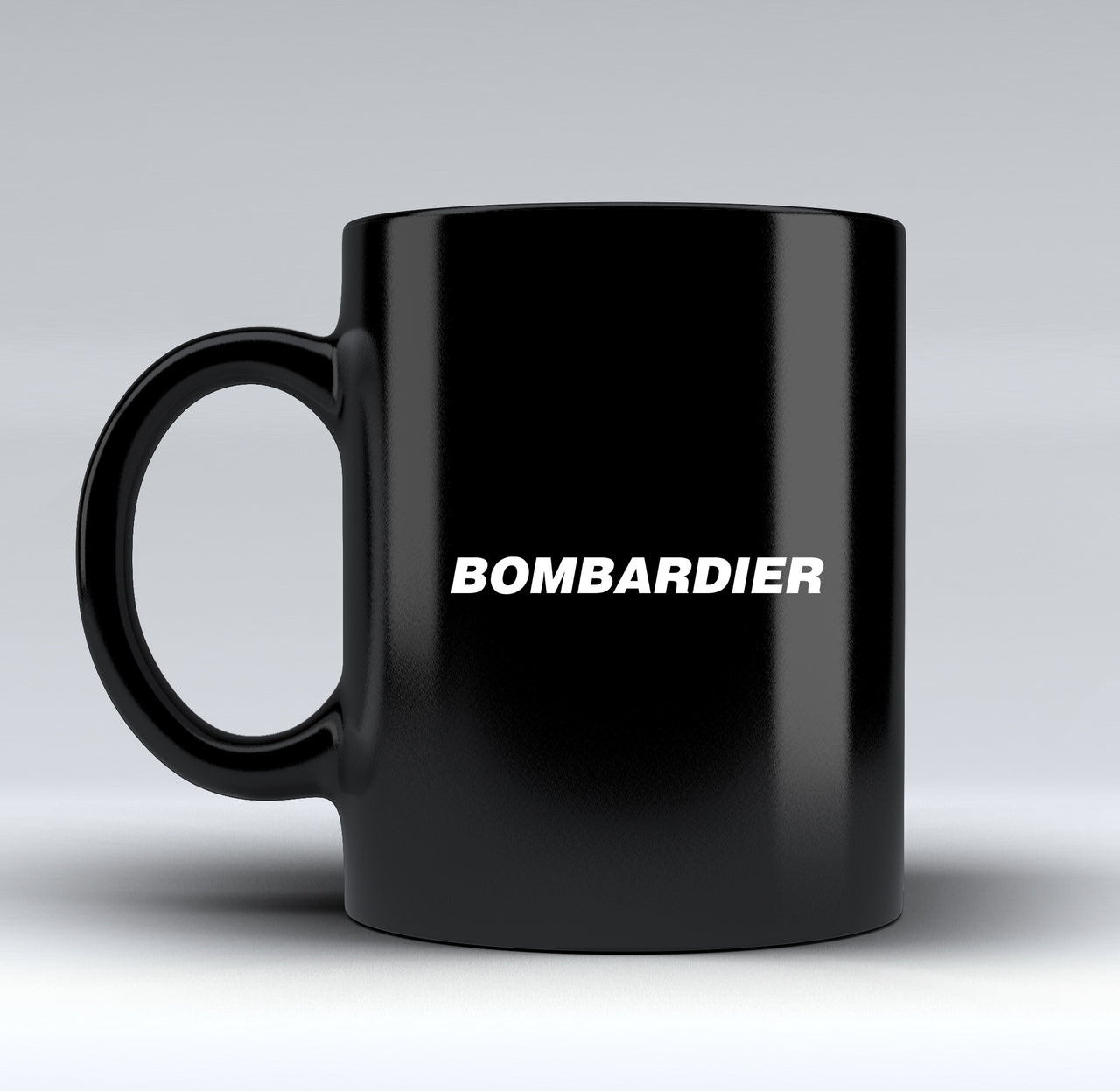 Bombardier & Text Designed Black Mugs
