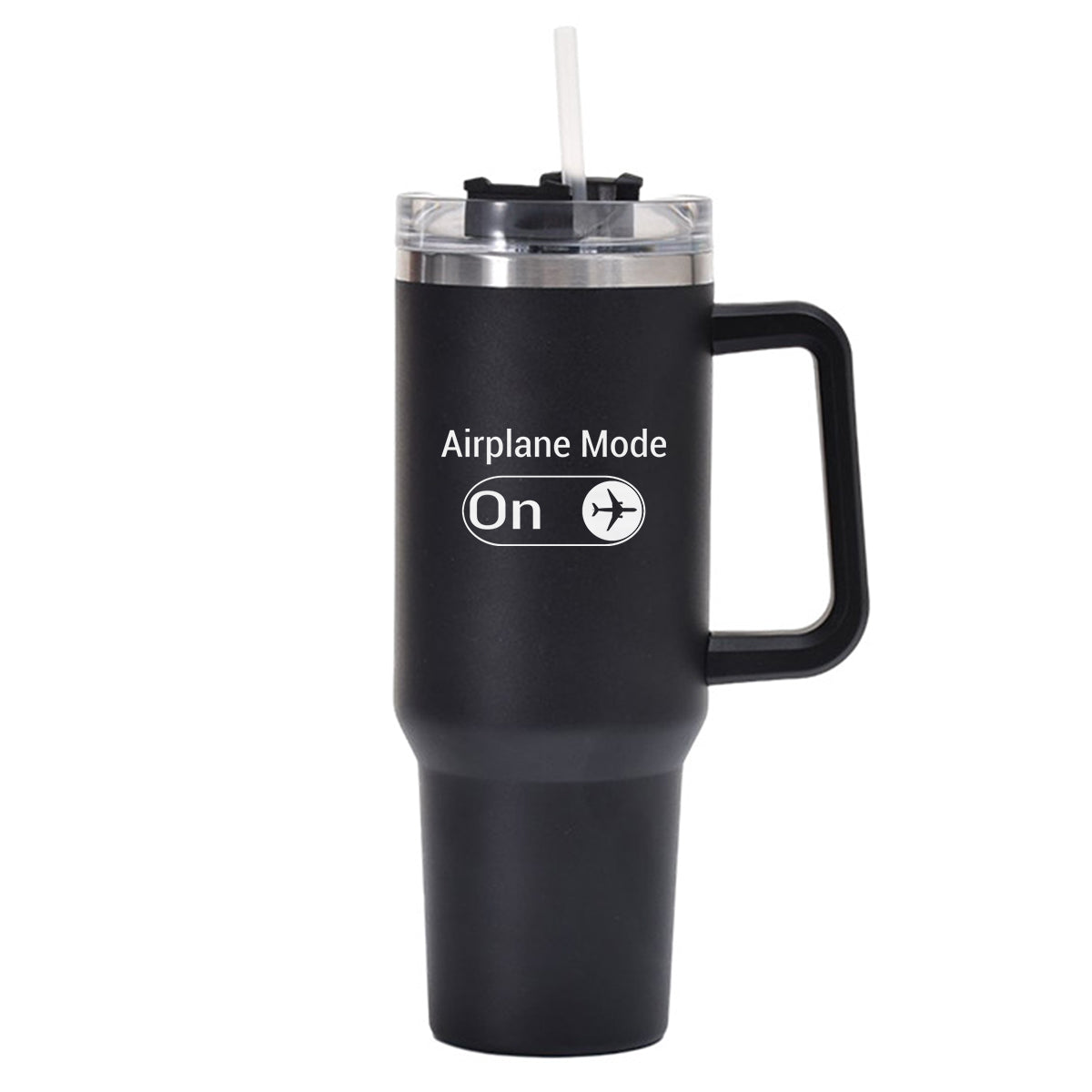 Airplane Mode On Designed 40oz Stainless Steel Car Mug With Holder