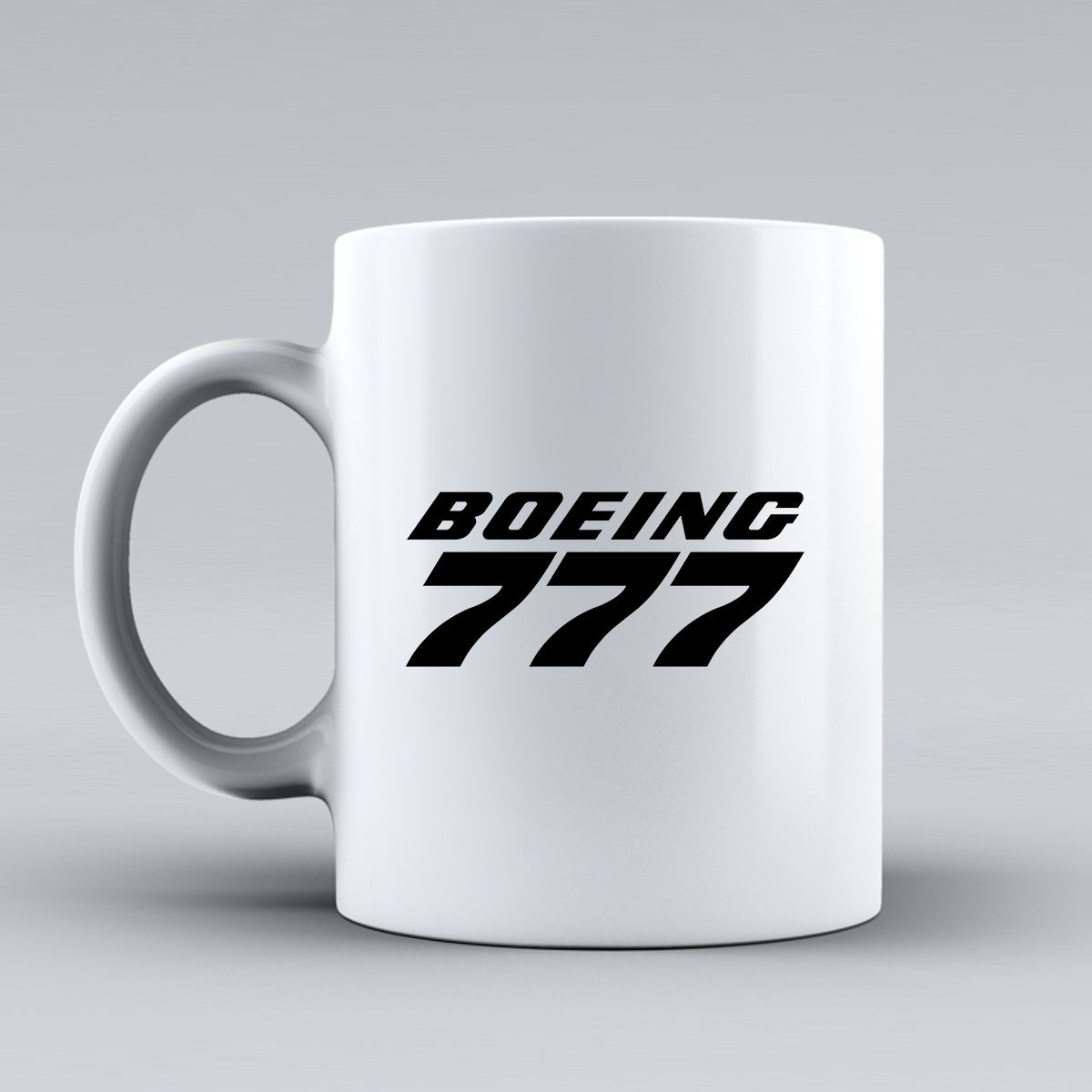 Boeing 777 & Text Designed Ceramic White Mugs