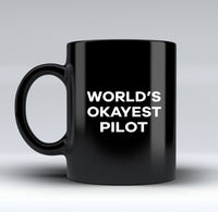 Thumbnail for World's Okayest Pilot Designed Black Mugs