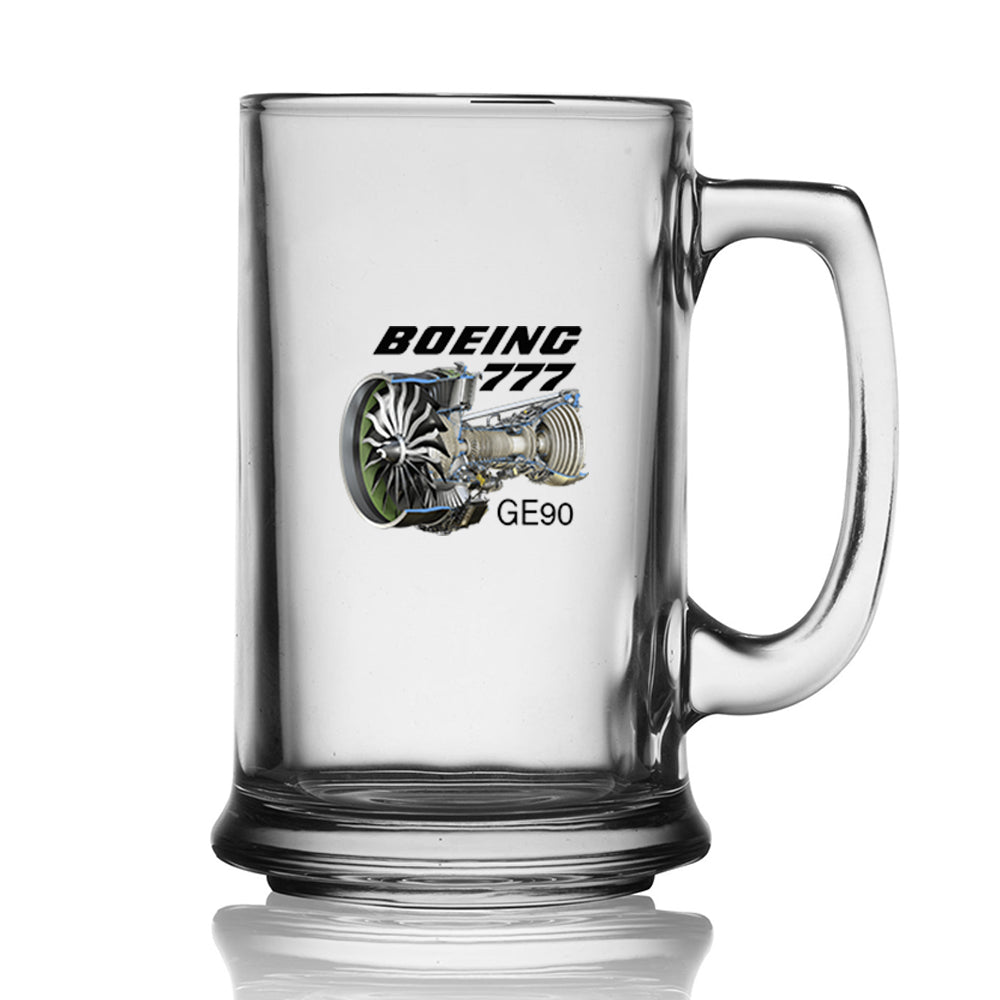 Boeing 777 & GE90 Engine Designed Beer Glass with Holder