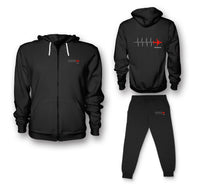 Thumbnail for Aviation Heartbeats Designed Zipped Hoodies & Sweatpants Set