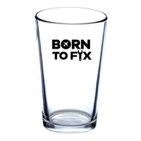 Thumbnail for Born To Fix Airplanes Designed Beer & Water Glasses