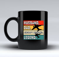 Thumbnail for Husband & Dad & Aircraft Mechanic & Legend Designed Black Mugs