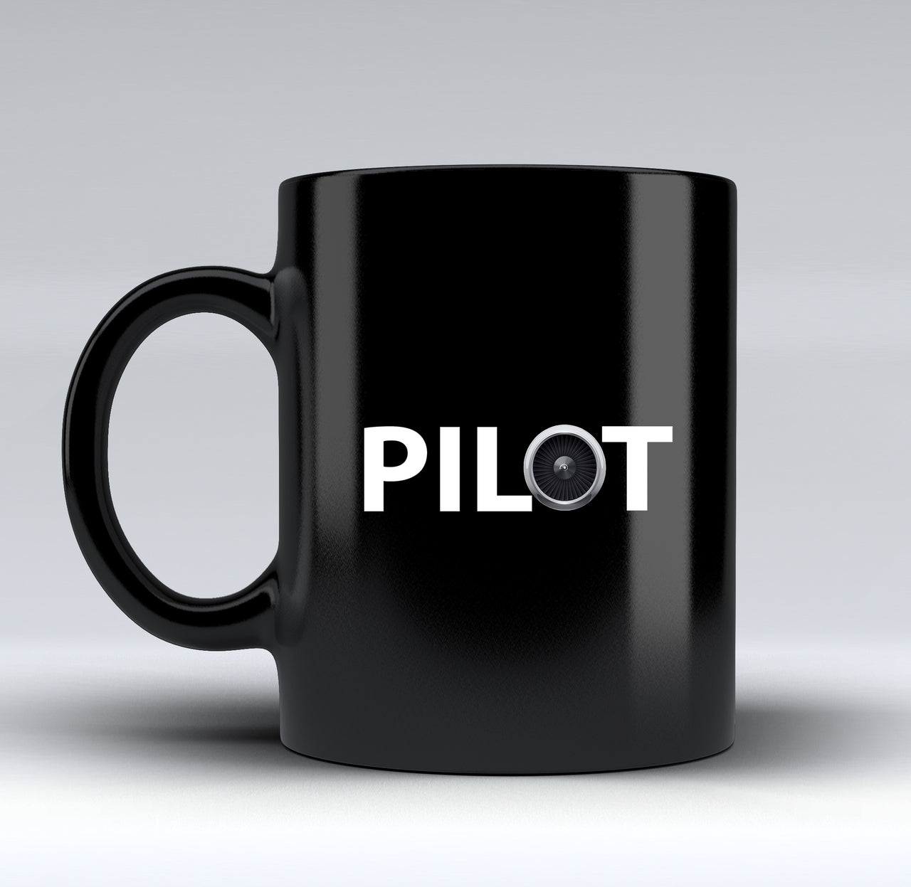 Pilot & Jet Engine Designed Black Mugs