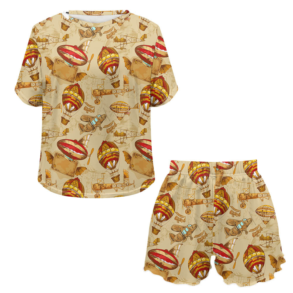 Graphical Travel 2 Designed Women Summer Home Suits