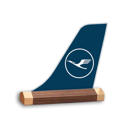Lufthansa Tail Logo Desk Models aviation design on premium acrylic and metal 3D airplane tail craft.