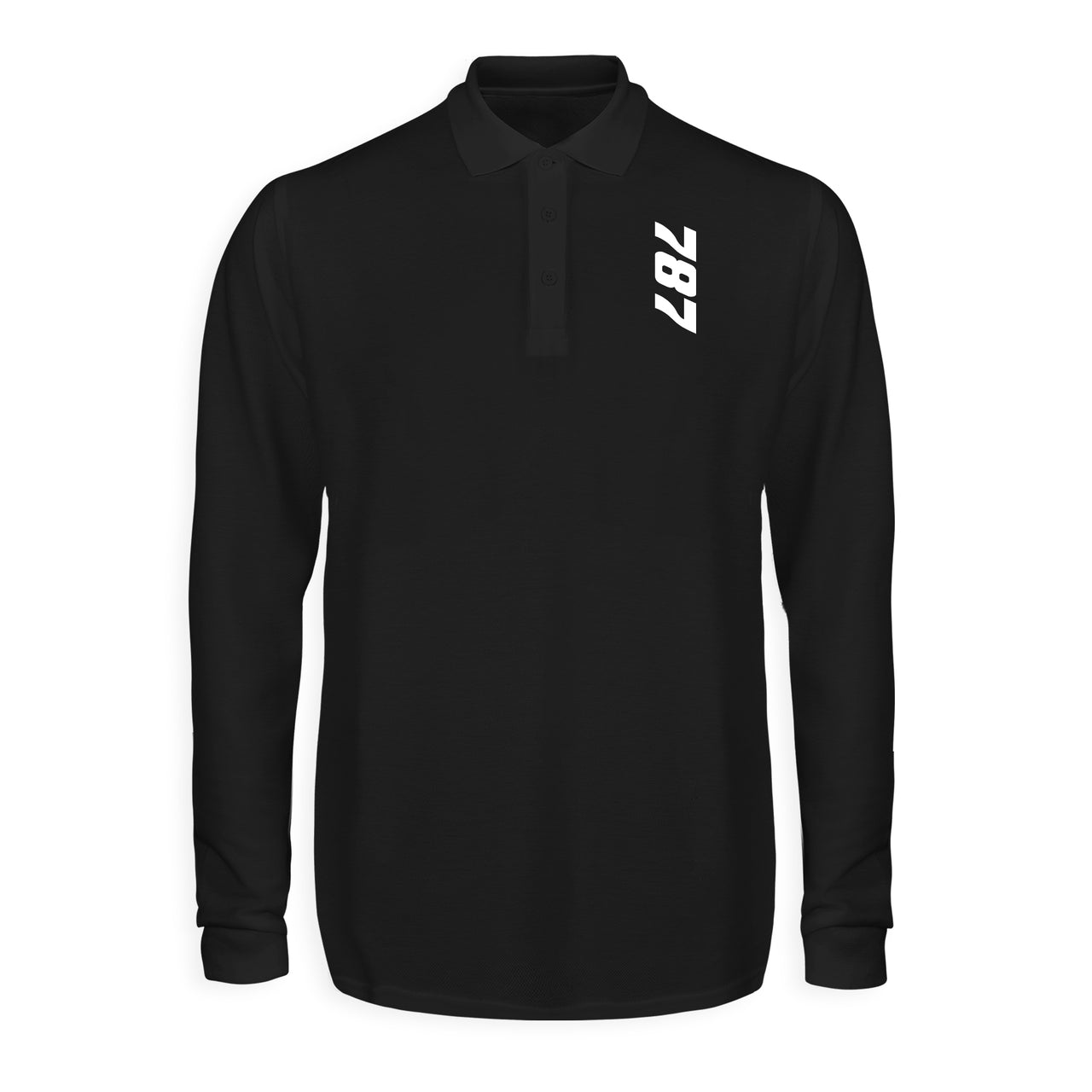 Boeing 787 Text Designed Long Sleeve Polo T-Shirts