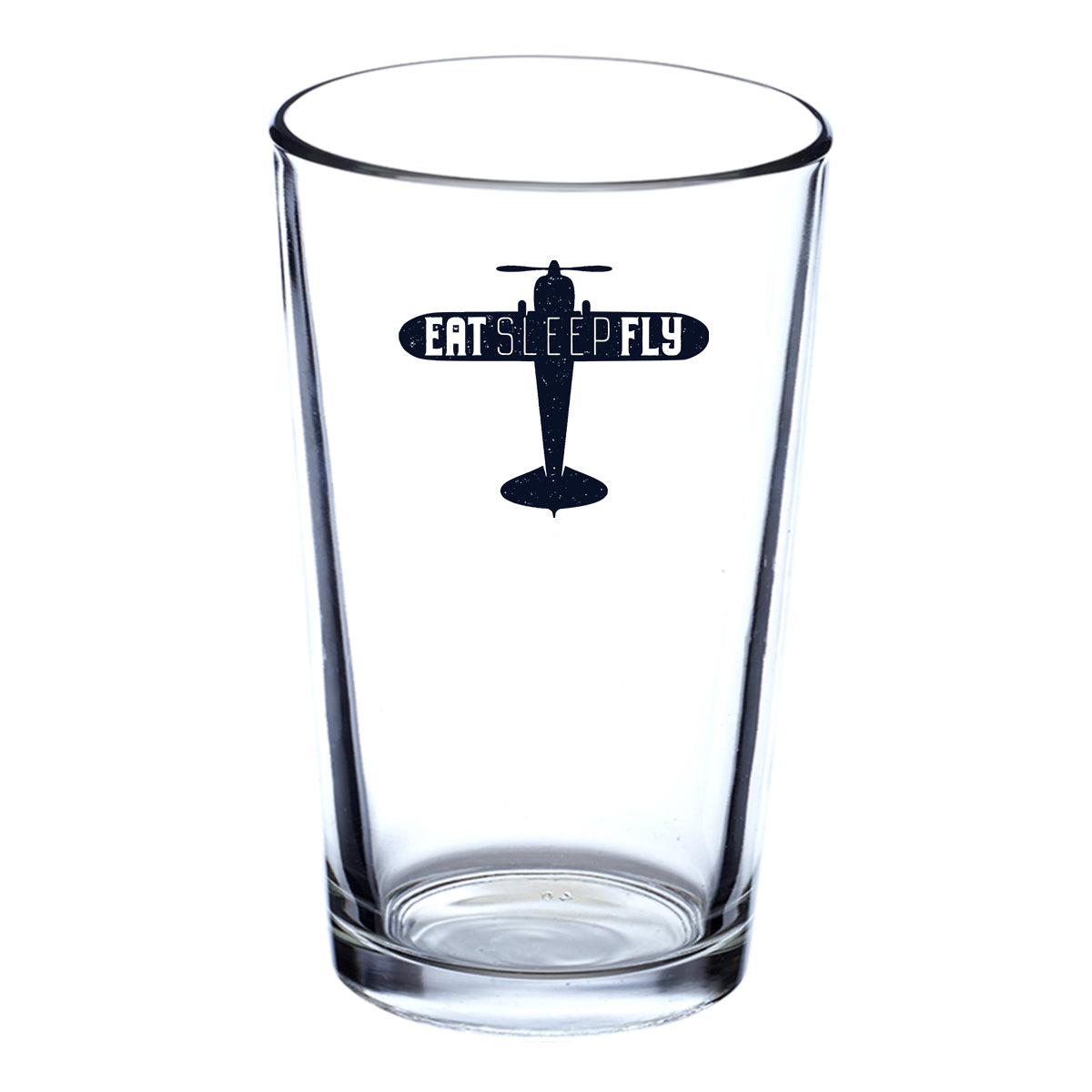 Eat Sleep Fly & Propeller Designed Beer & Water Glasses