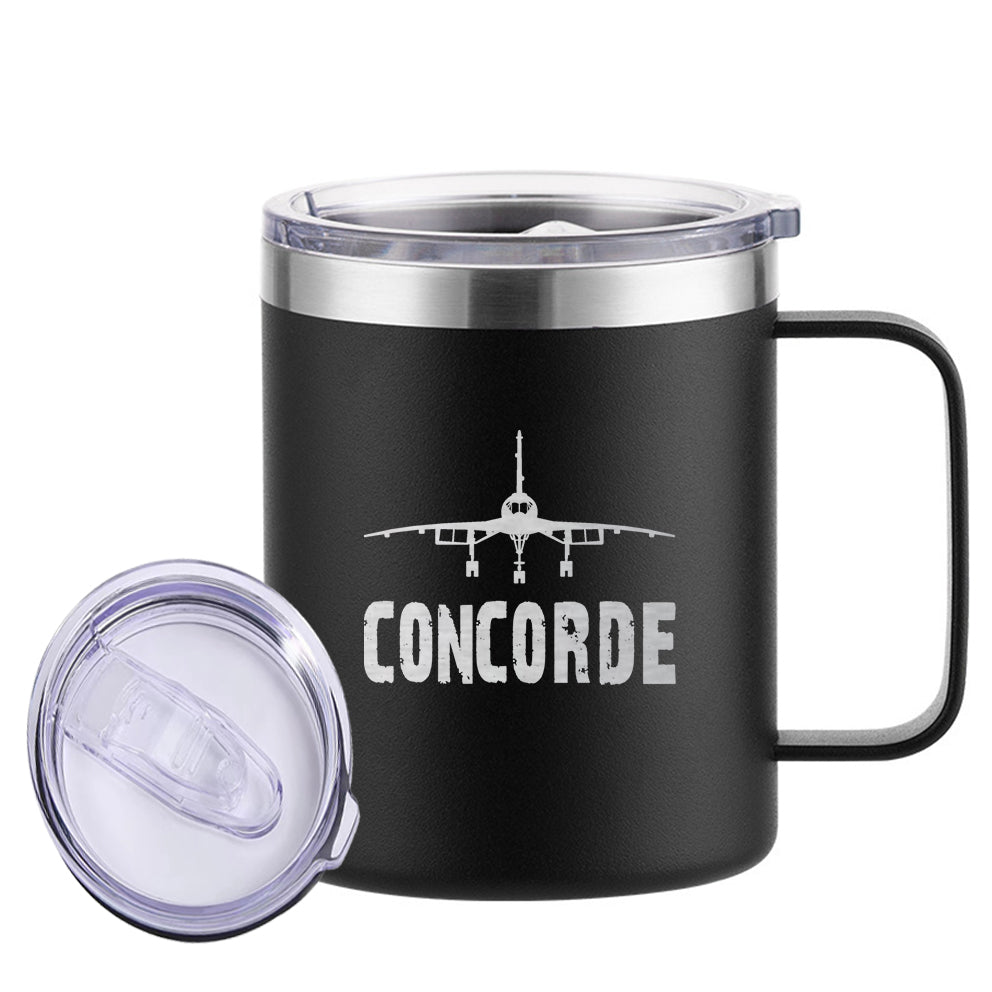 Concorde & Plane Designed Stainless Steel Laser Engraved Mugs