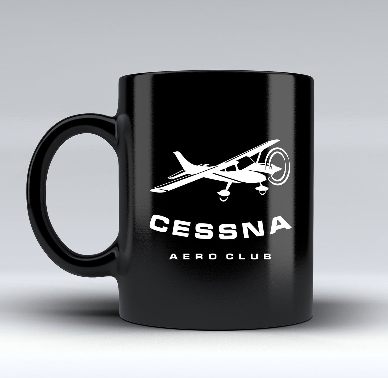 Cessna Aeroclub Designed Black Mugs
