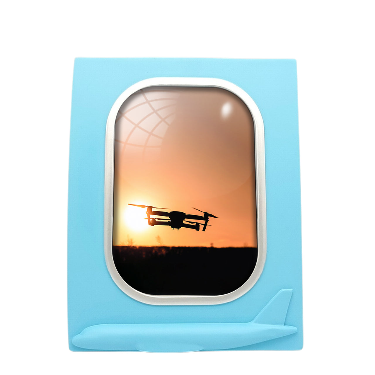Amazing Drone in Sunset Designed Airplane Window Photo Frame