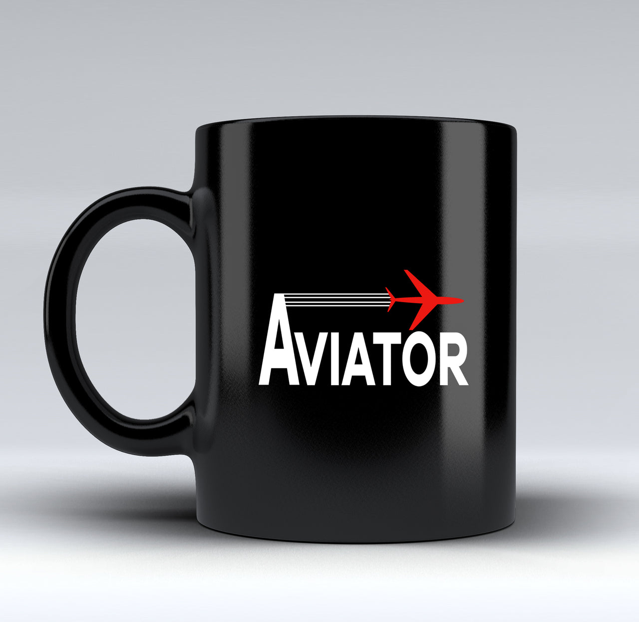Aviator Designed Black Mugs