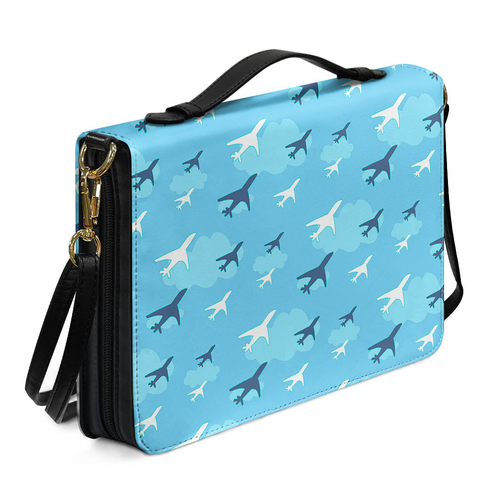 Cool & Super Airplanes 2 Designed PU Accessories Bags Strap Style