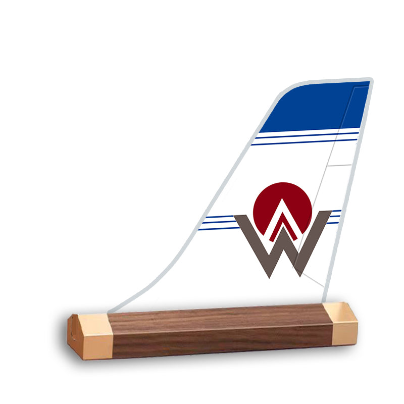 America West Airlines Tail Logo Desk Models aviation design on premium acrylic and metal 3D airplane tail craft.