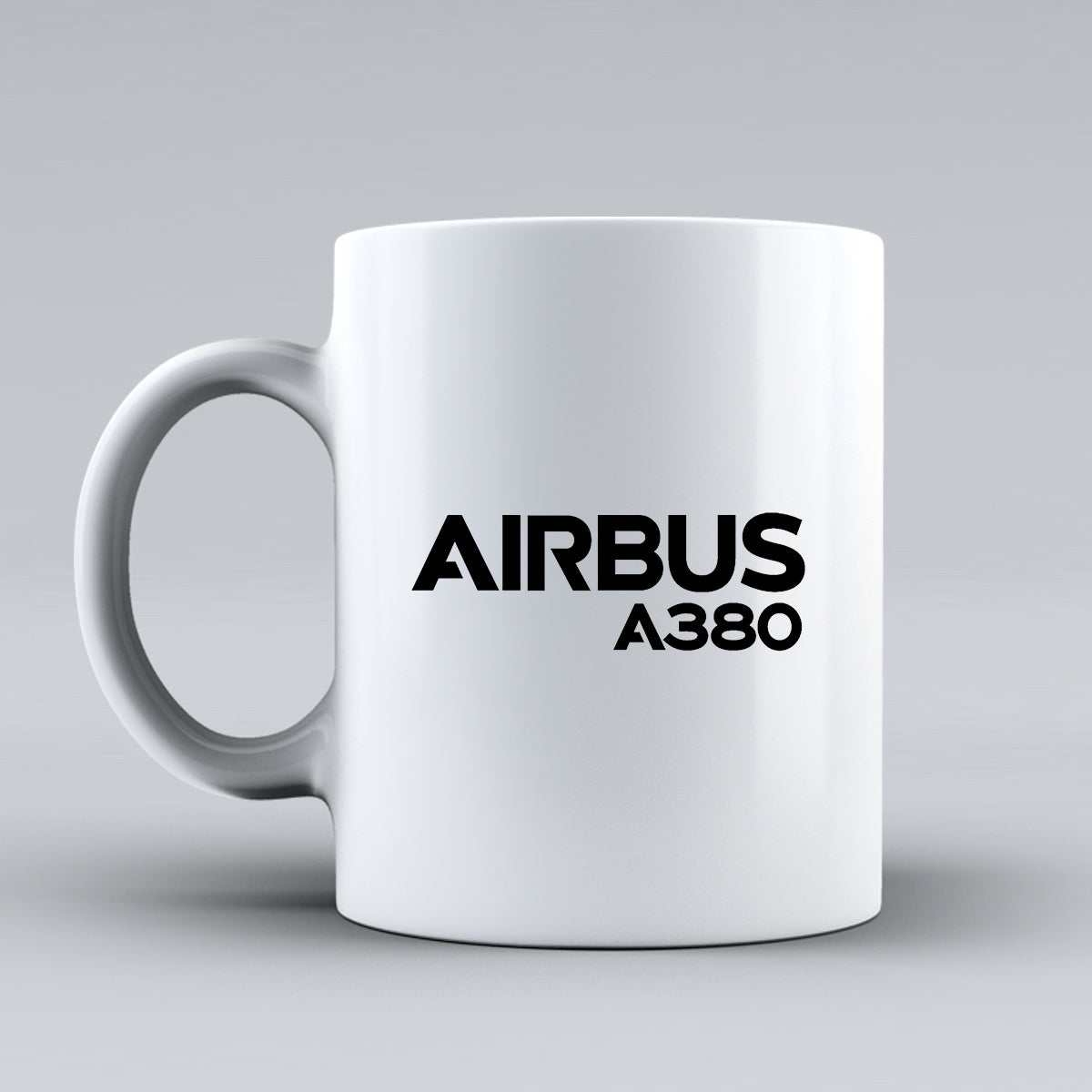 Airbus A380 & Text Designed Ceramic White Mugs