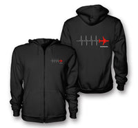 Thumbnail for Aviation Heartbeats Designed Zipped Hoodies