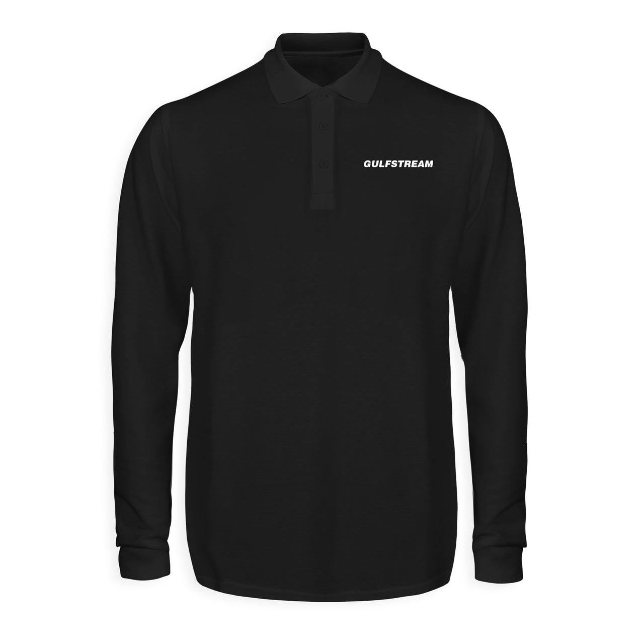 Gulfstream & Text Designed Long Sleeve Polo T-Shirts