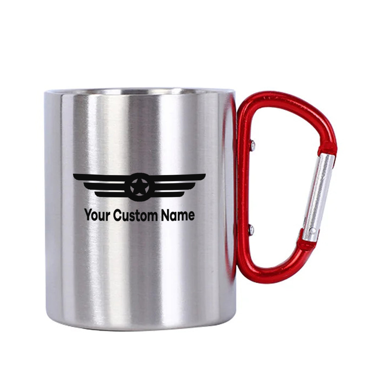 Custom Name (Badge 6) Designed Stainless Steel Outdoors Mugs