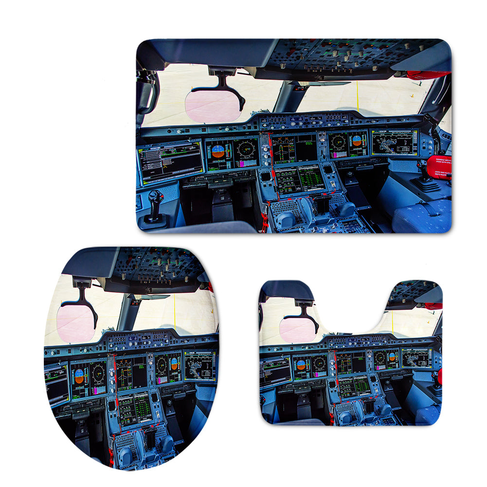 Airbus A350 Cockpit Designed Toilet Seat Cover Three-piece Set