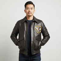 Thumbnail for Flying Tigers Patch Designed Genuine Leather Pilot Jackets
