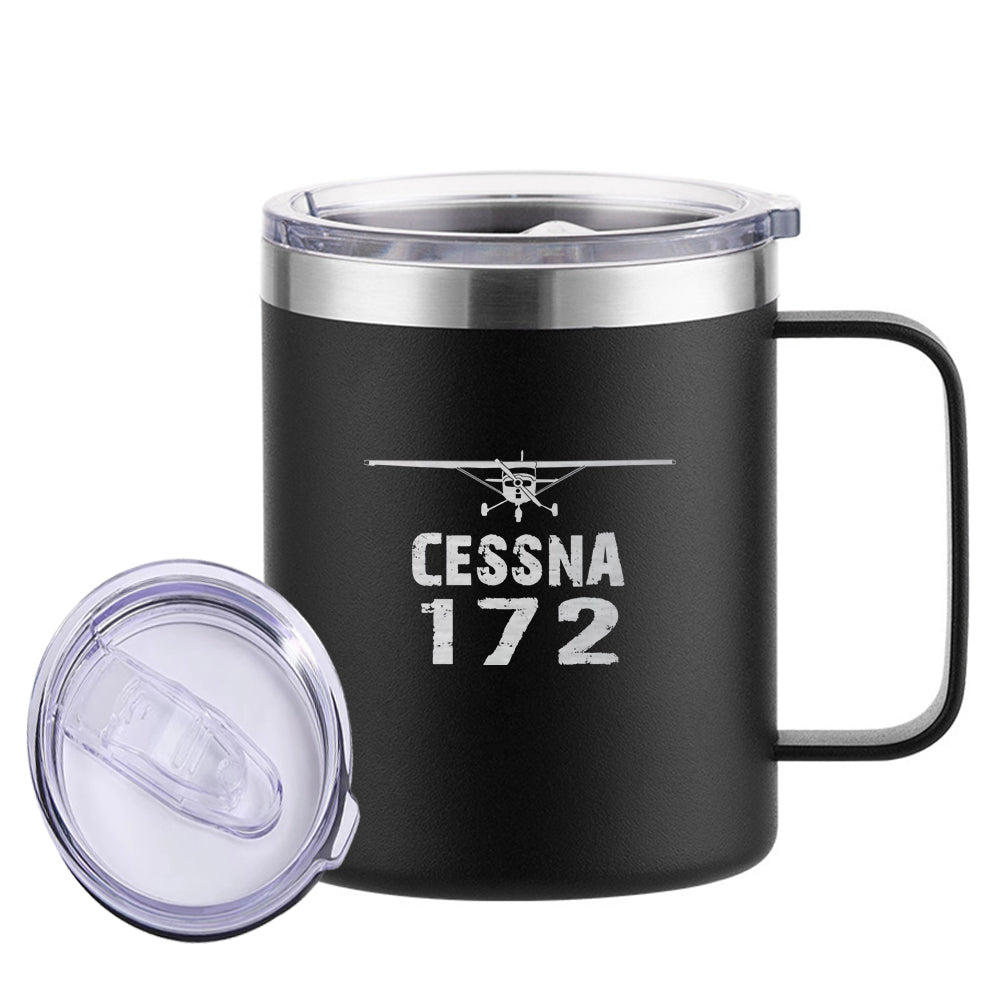 Cessna 172 & Plane Designed Stainless Steel Laser Engraved Mugs