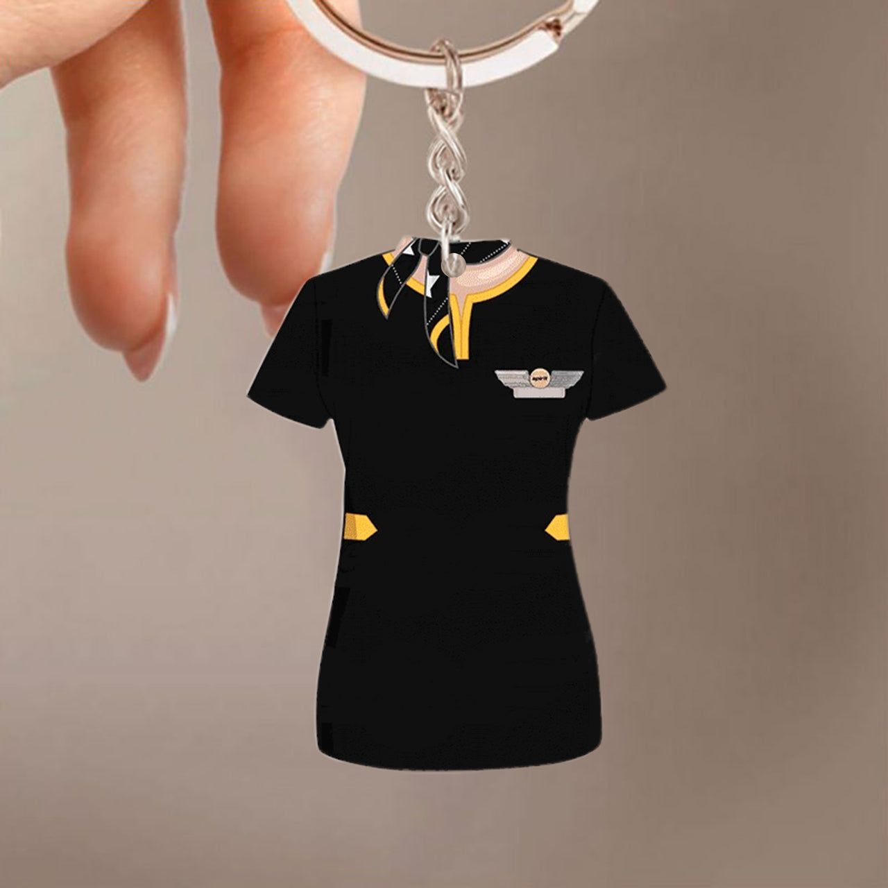 Spirit Airlines Uniform Acrylic Keychain