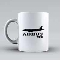 Thumbnail for Airbus A320 Printed Designed Ceramic White Mugs