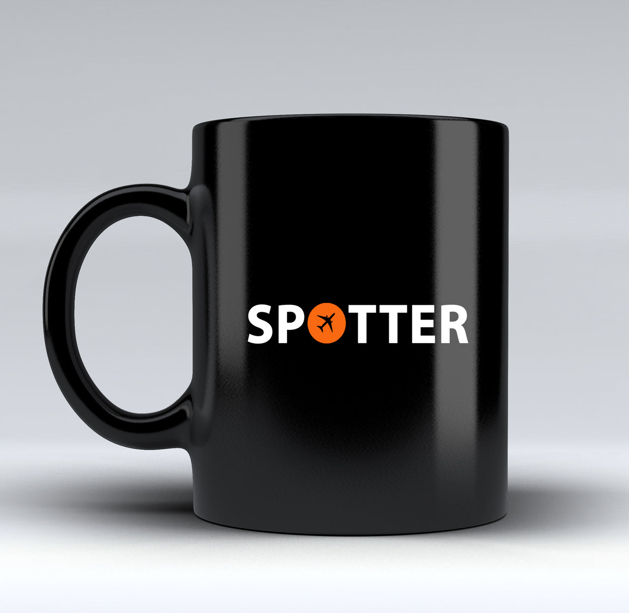 Spotter Designed Black Mugs
