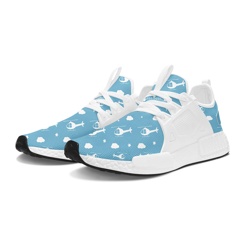 Helicopters & Clouds Designed Outdoor Sports Tennis Shoes
