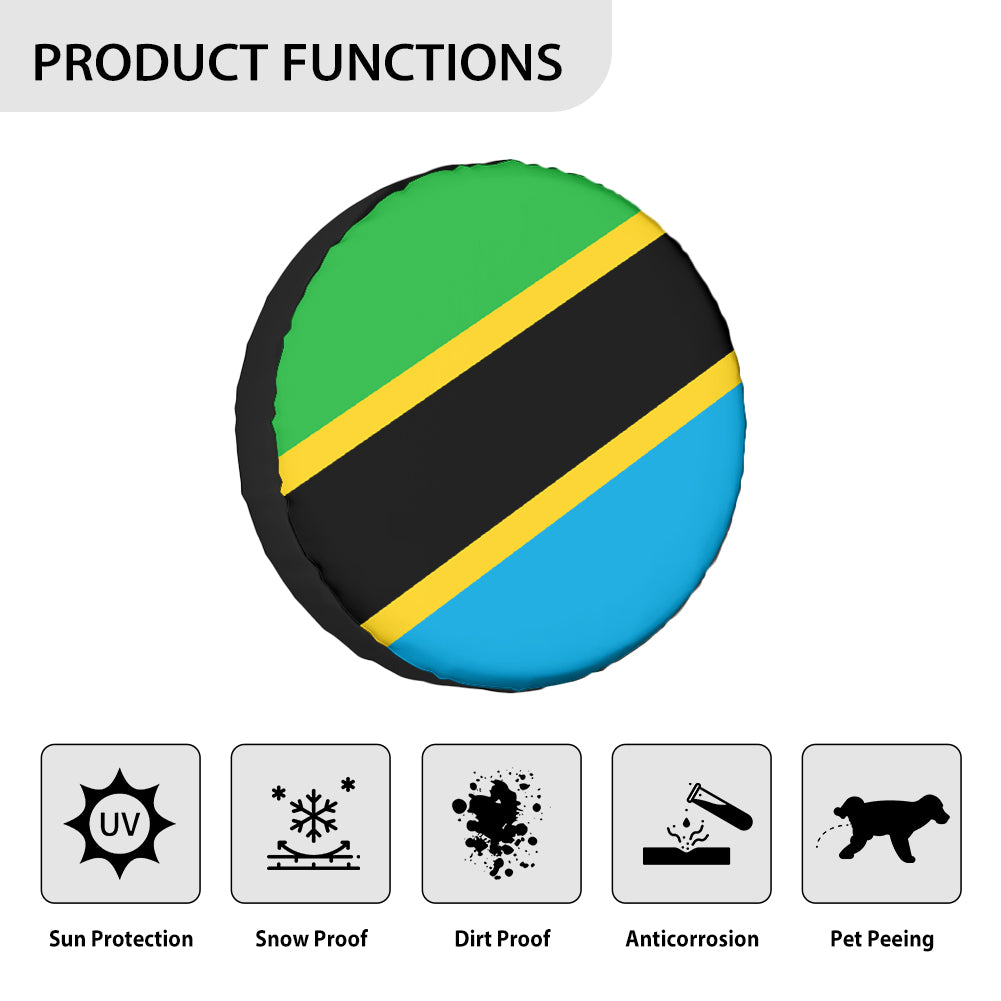 Tanzania Flag Designed Tire Cover Cases