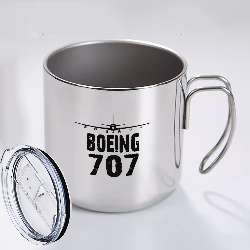 Boeing 707 & Plane Designed Stainless Steel Portable Mugs