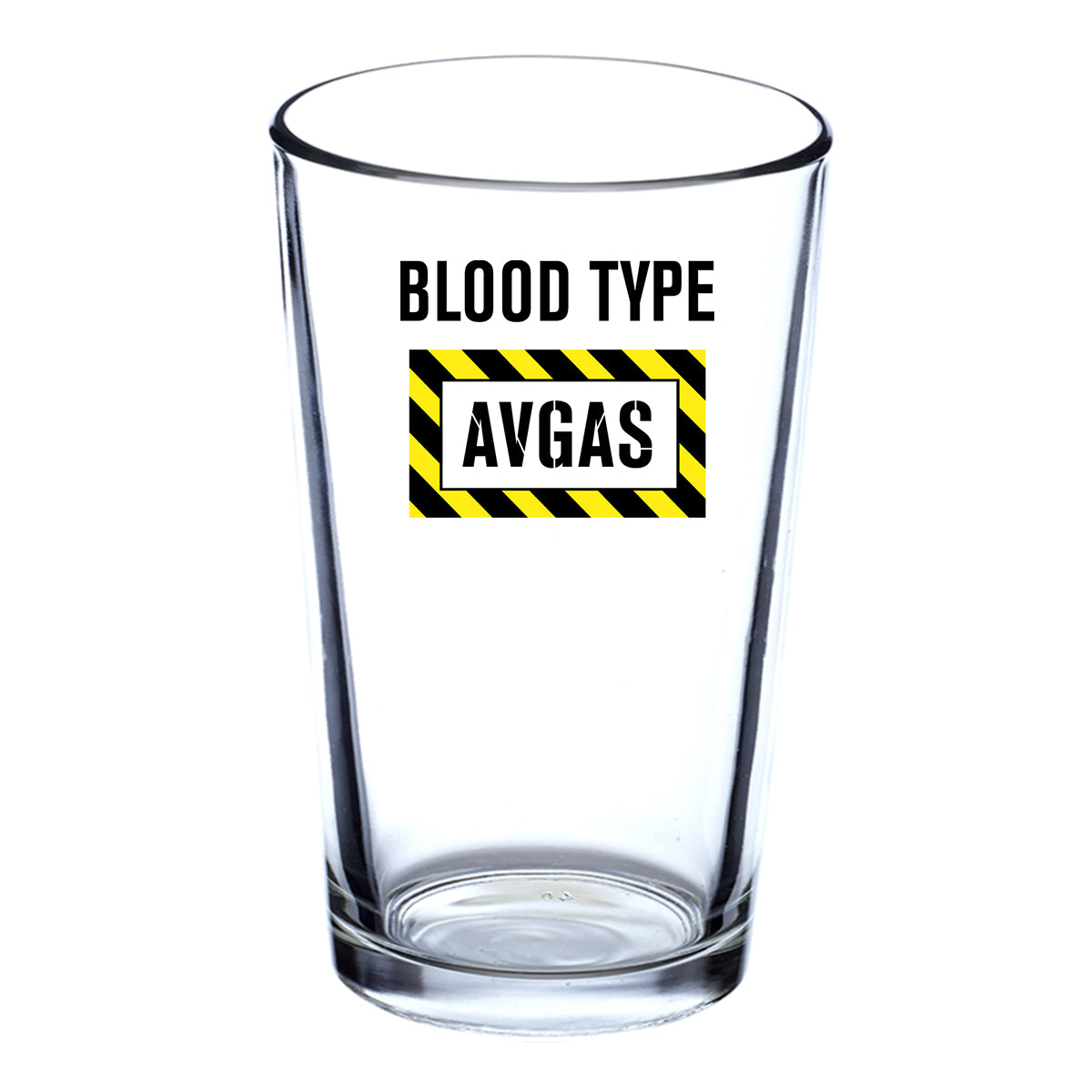 Blood Type AVGAS Designed Beer & Water Glasses