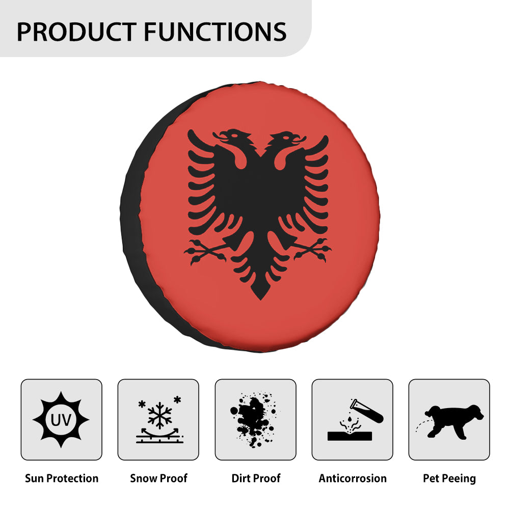 Albania Flag Designed Tire Cover Cases