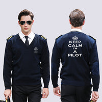 Thumbnail for Keep Calm I'm a Pilot Designed Wool Pilot Sweaters