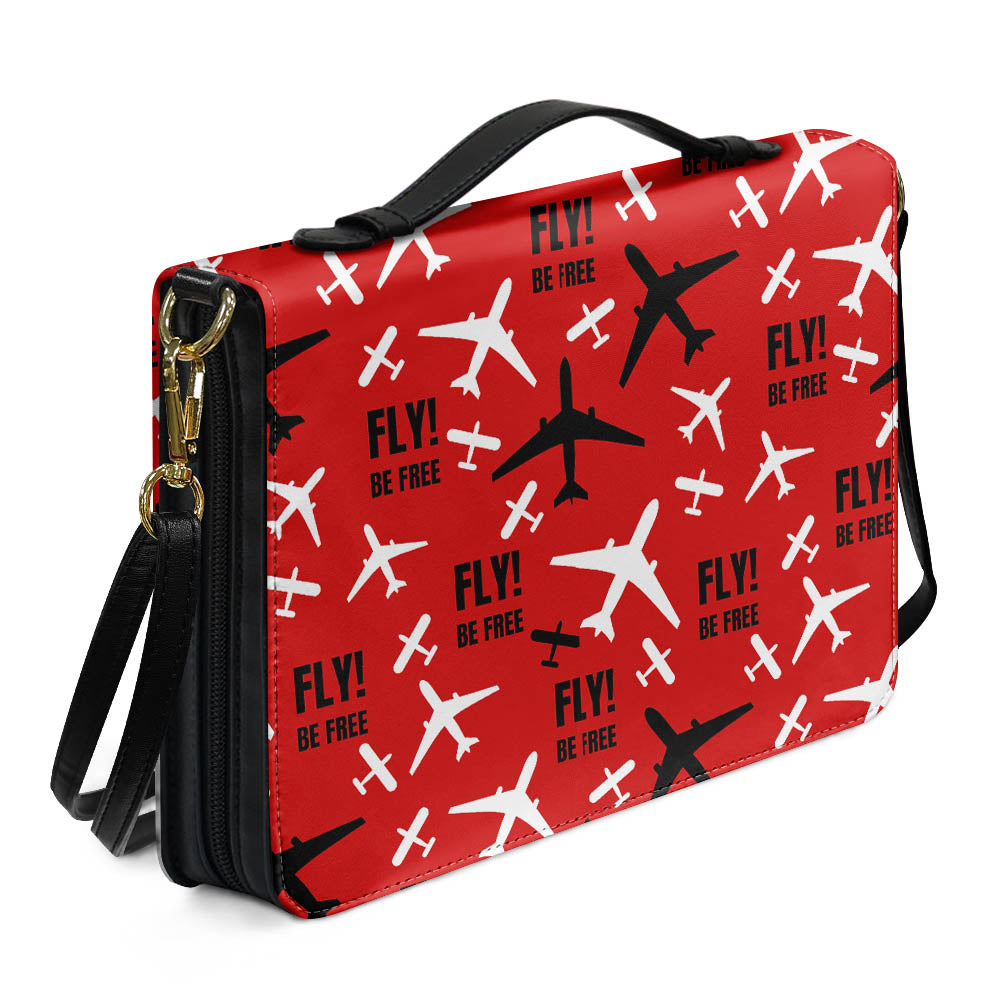 Fly Be Free Red 2 Designed PU Accessories Bags Strap Style