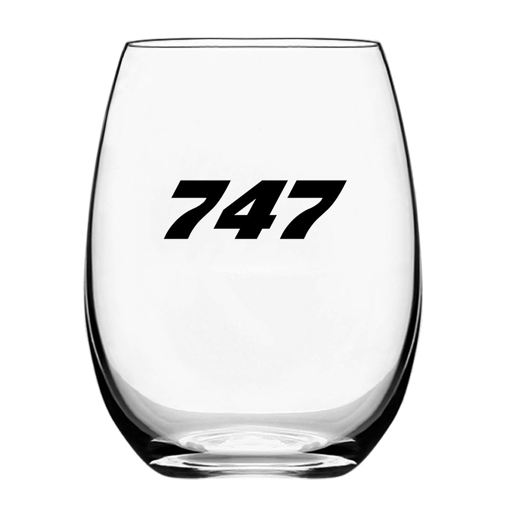 747 Flat Text Designed Water & Drink Glasses