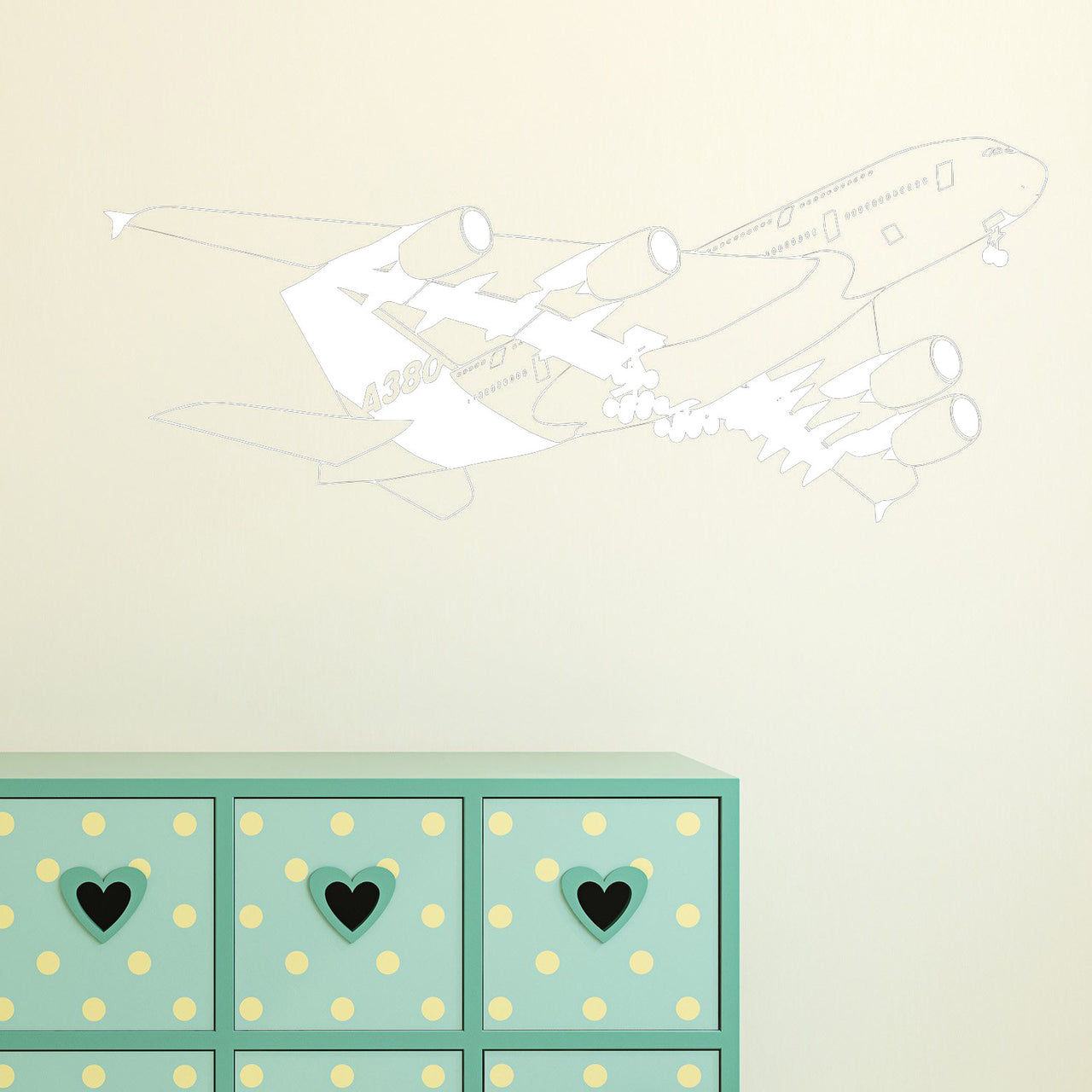 Departing Detailed Airbus A380 Designed Wall Sticker