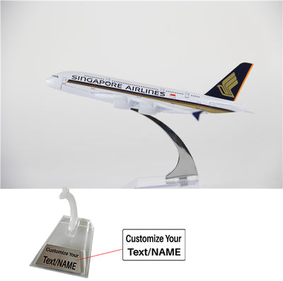 Singapore Airlines Airbus A380 Airplane Model (16CM) aviation themed 16-18cm scale model aircraft, diecast metal.