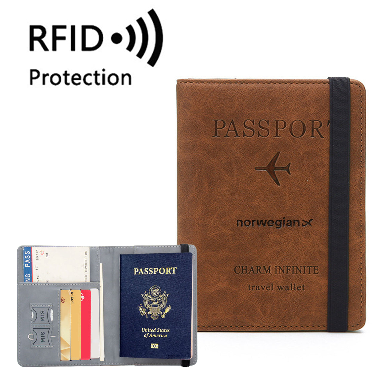 Norwegian Airlines Designed Passport Cover Travel Wallet Passport Holder