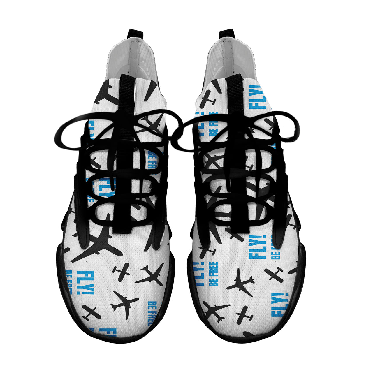 Fly Be Free White Designed Fashion Running Shoes