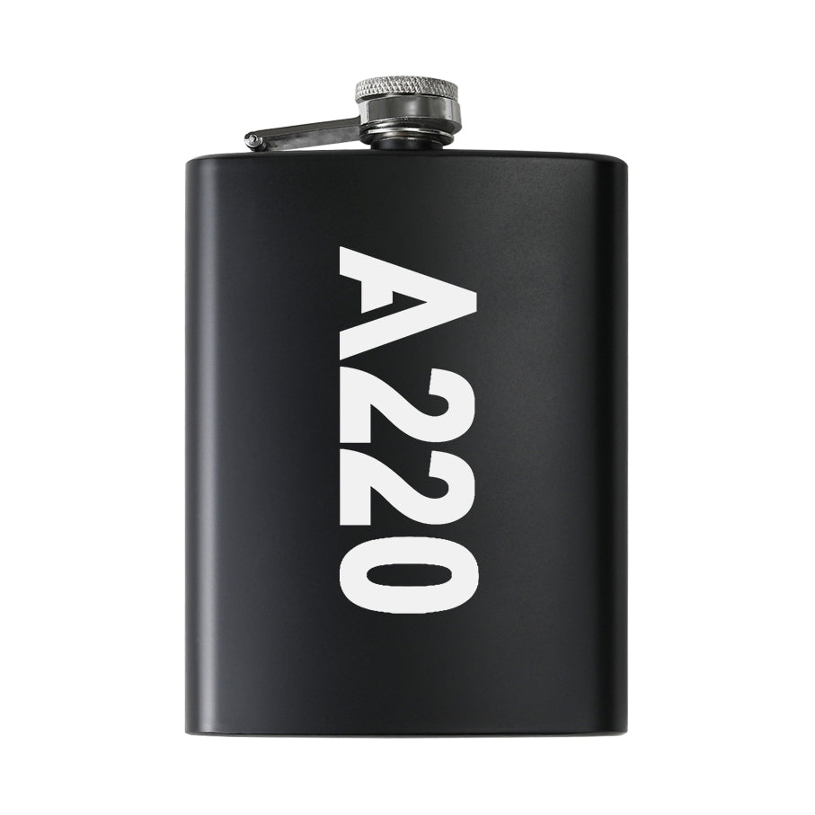 A220 Text Designed Stainless Steel Hip Flasks